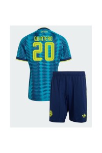 Kolumbia Juan Fernando Quintero #20 Jalkapallovaatteet Lasten Vieraspeliasu MM-kisat 2026 Lyhythihainen (+ Lyhyet housut)